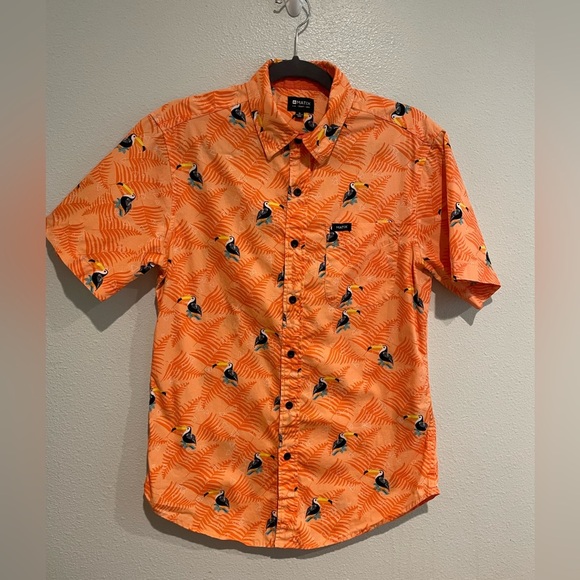 Matix L.A. Cali USA coral Toucan novelty print button up shirt. Men size… - Picture 1 of 5